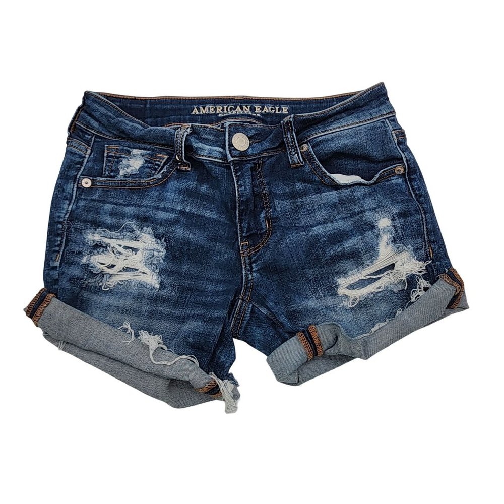 American Eagle Midi Shortie Raw Hem Distressed Womens size 4